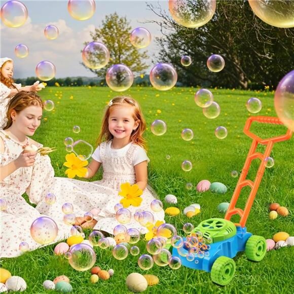 Bubble Lawn Mower for Toddlers 1-3 - Kids Outdoor Bubble Blower Machine - Picture 5 of 14